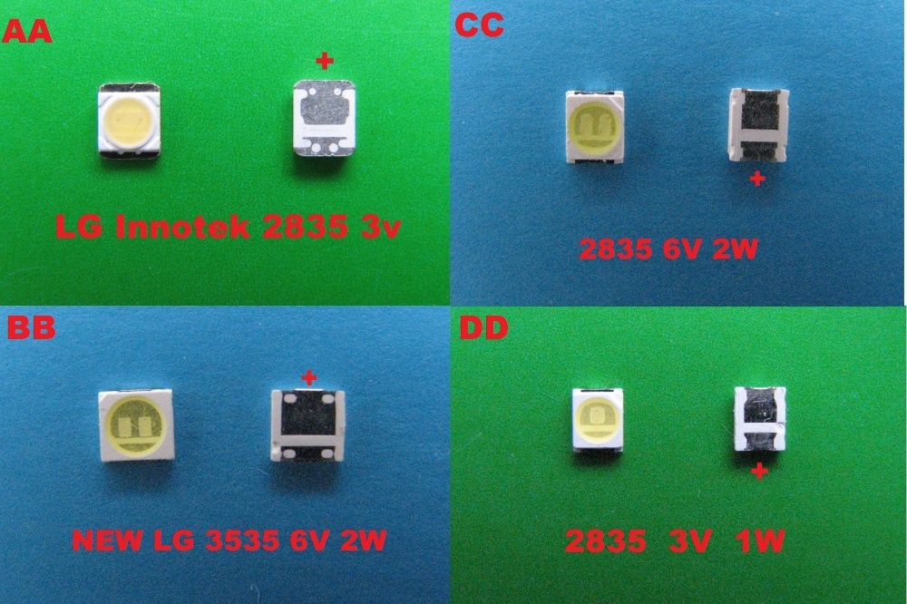 Светодиод для ремонта подсветки led жк ТВ 3v и 6v