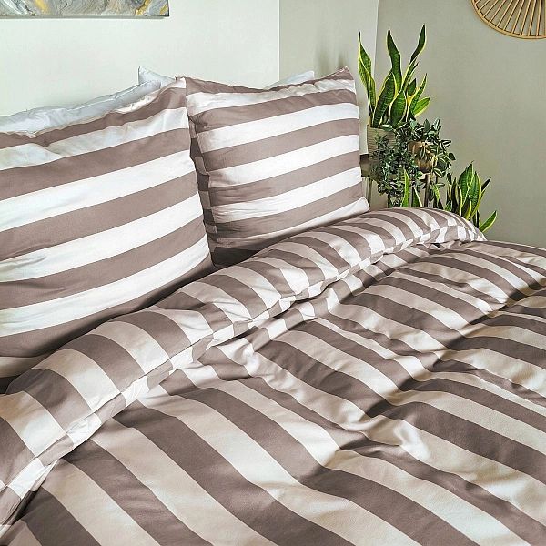 Pościel 140x200 MIKROFIBRA poszewka 70x80 KOMPLET Eusebia Home W PASY