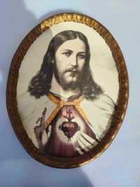 Stary obrazek,oleodruk,P.Jezus