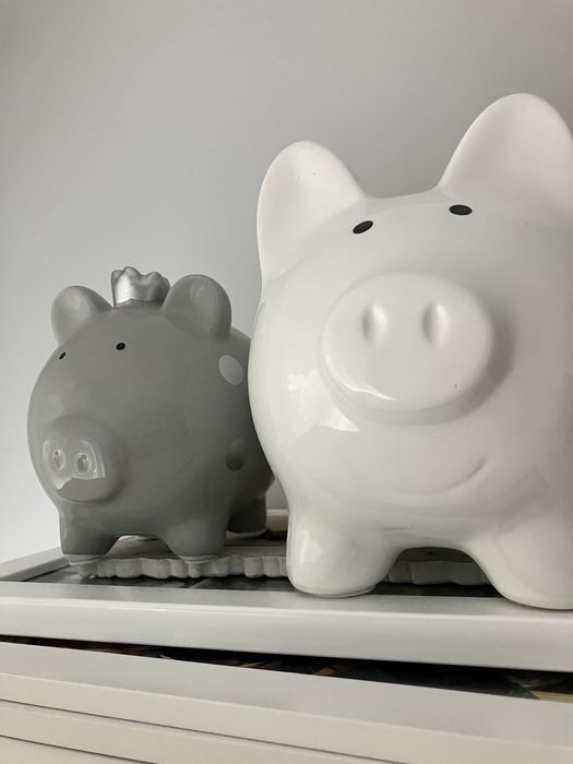 Skarbonki 2szt komplet biała szara