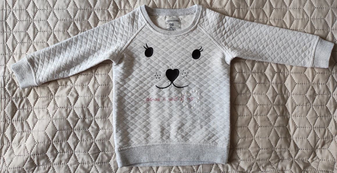 Reserved bluza jasna szara buźka r. 98 2-3lata