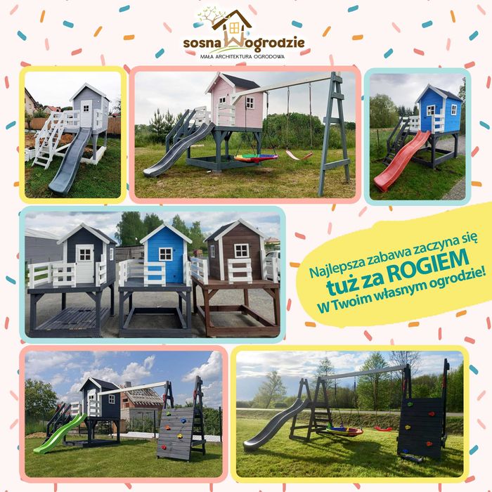Domek dla dzieci plac zabaw domek z drewna