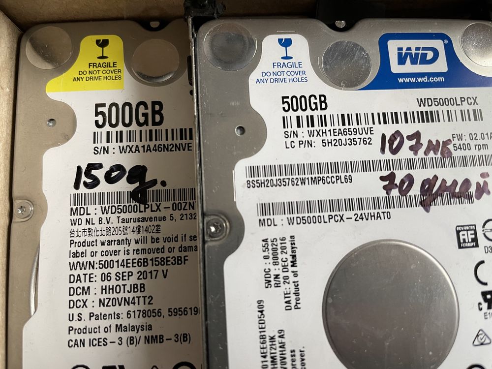 Жесткие диски HDD 2.5 для ноутбуков разные не дорого