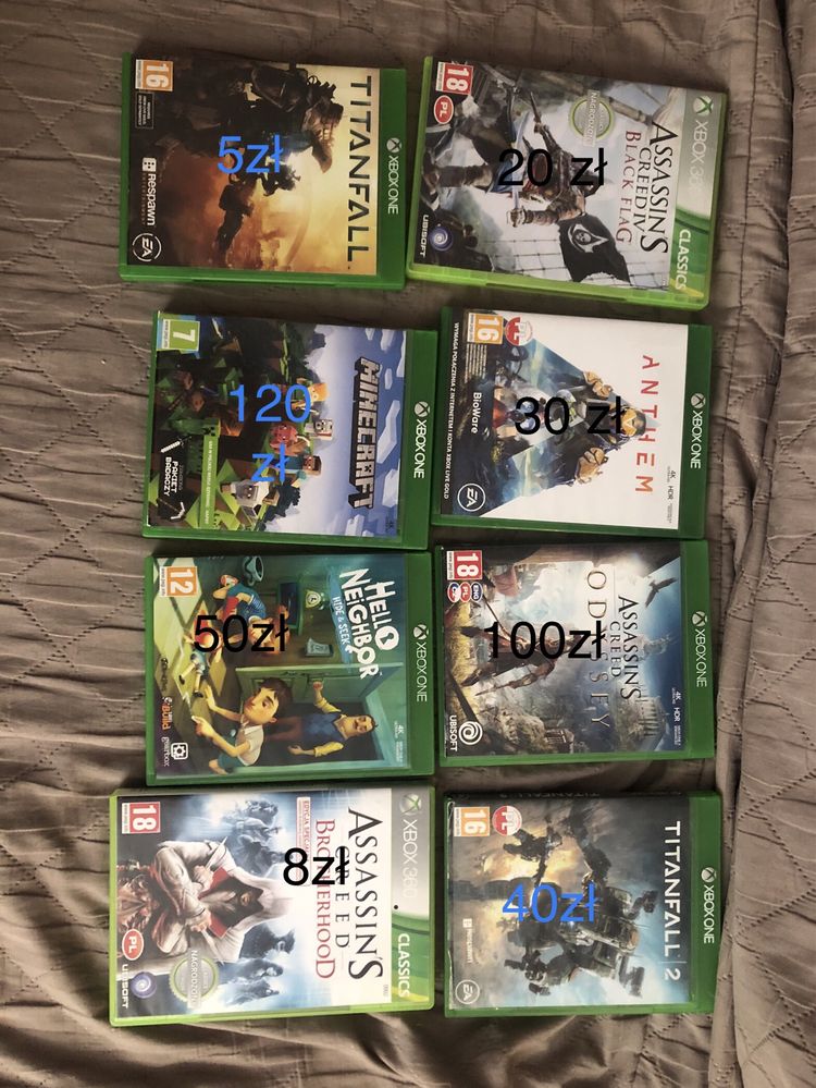 Sprzedam 8 gier na Xbox one