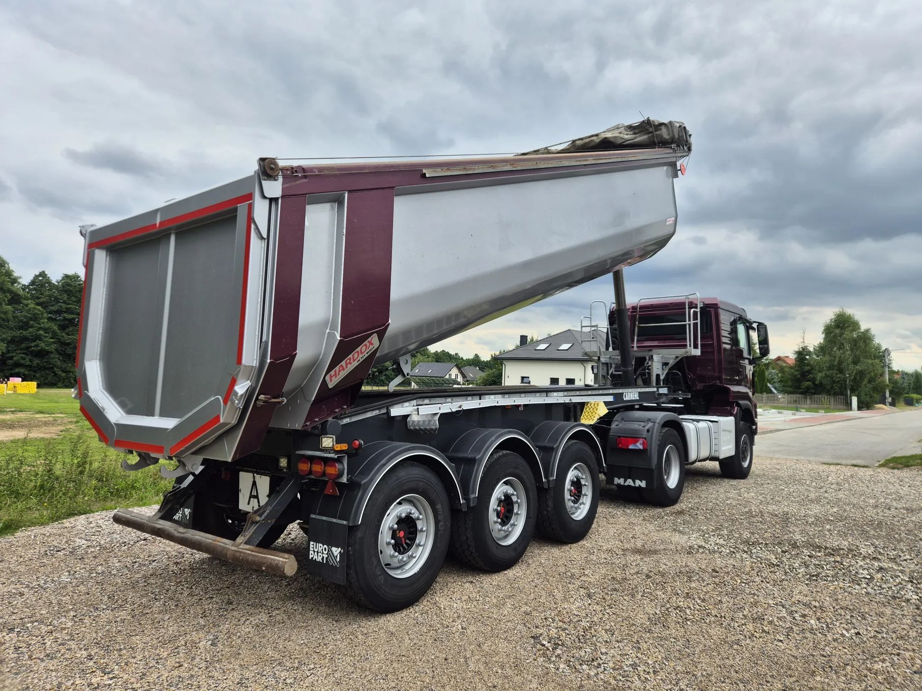 MAN TGS 18.470 4X4 Reduktor Most Zestaw Patelnia Wywrotka Euro6 Carnehl Ciągnik siodłowy Naczepa Hydraulika Mulda