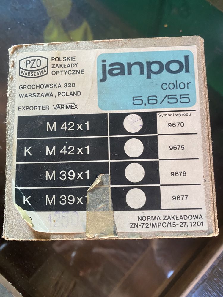 Zabytkowy Obiektyw aparat Janpol PRL vintage antyk