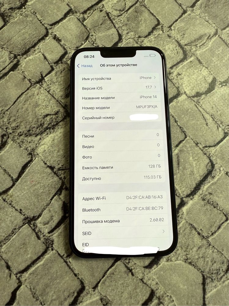 Iphone 14 128gb neverlock Global Midnight 500$