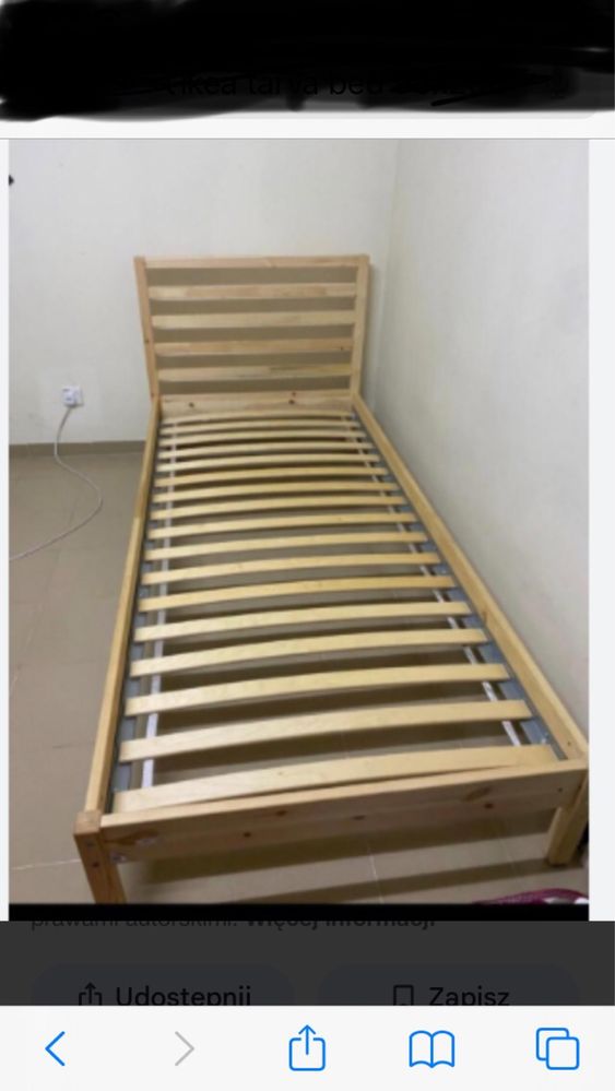 Ikea łóżko pojedyńcze drewniane