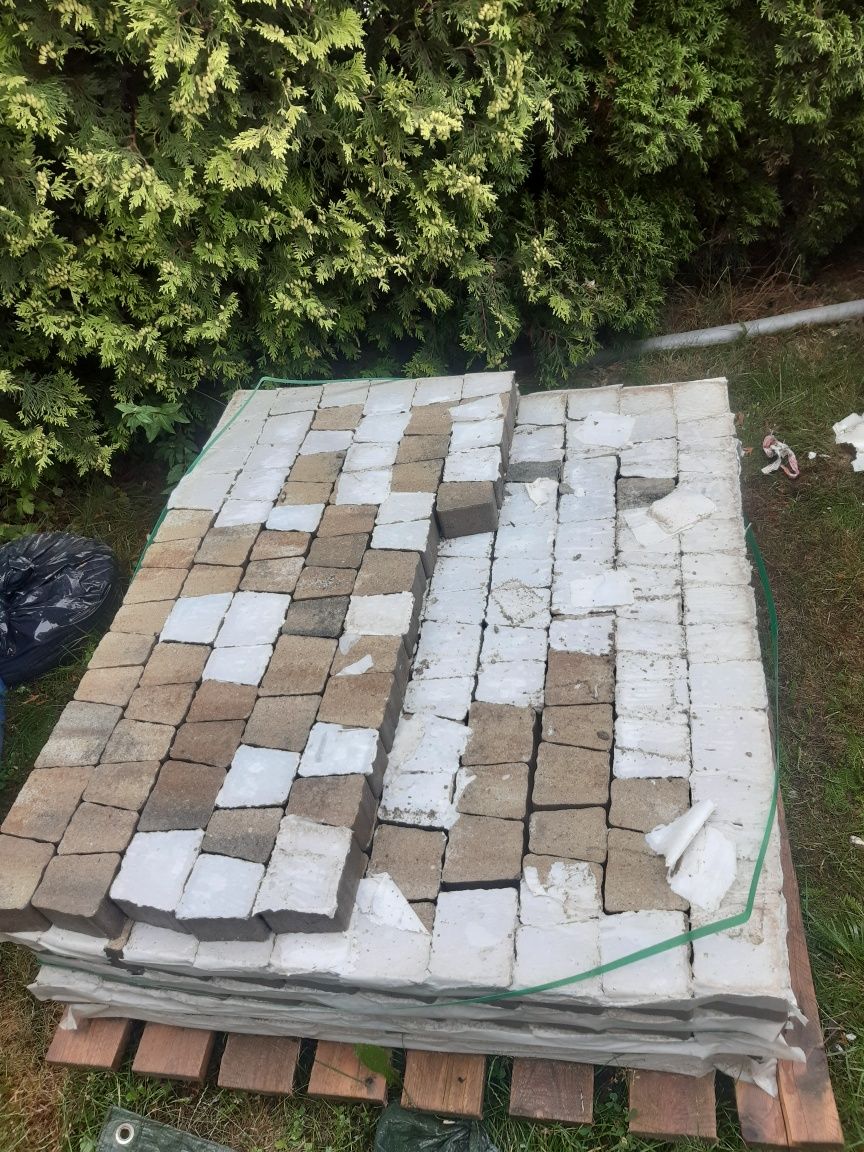 Kostka brukowa granit szara i mocca 6cm