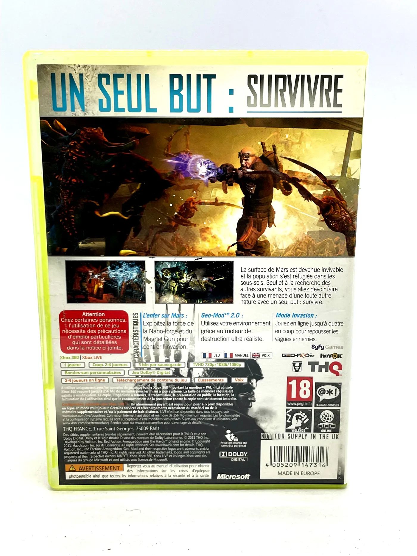 Red Faction Armageddon Xbox 360 Po Angielsku