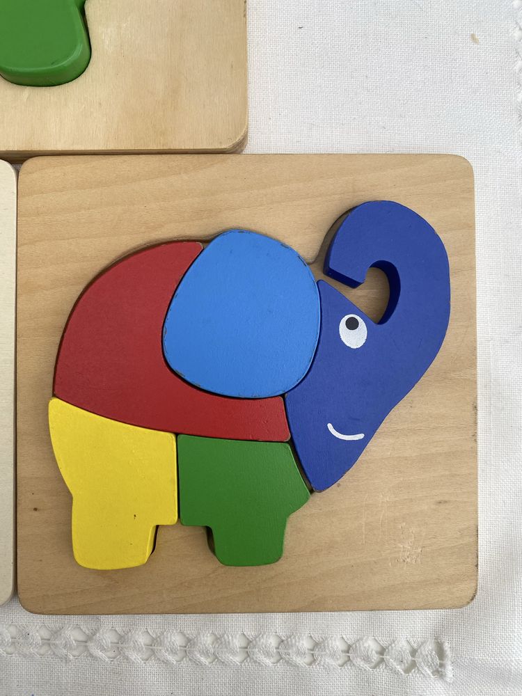 Montessori Puzzles Animais da Selva em madeira