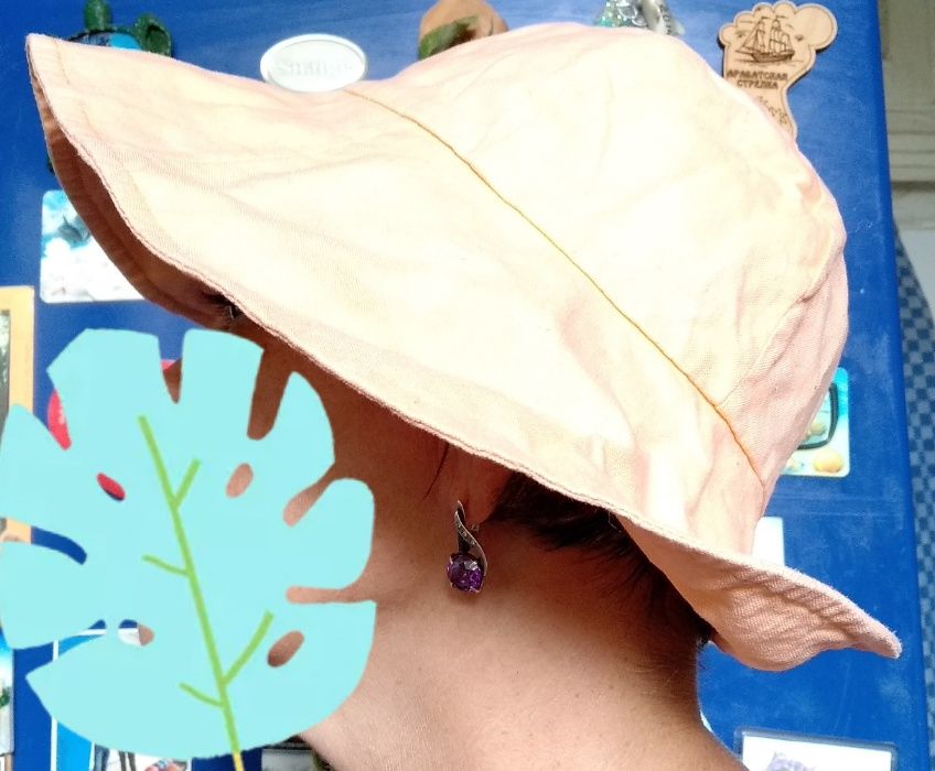 Летняя шляпа на девочку коттон панамка шапочка на ребенка винтаж СССР
