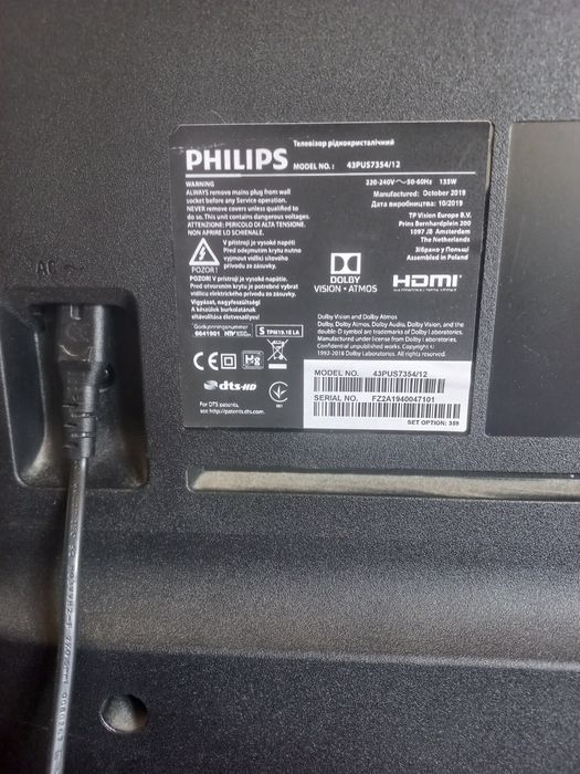 PHILIPS 43pus7354/12 c/ display avariado