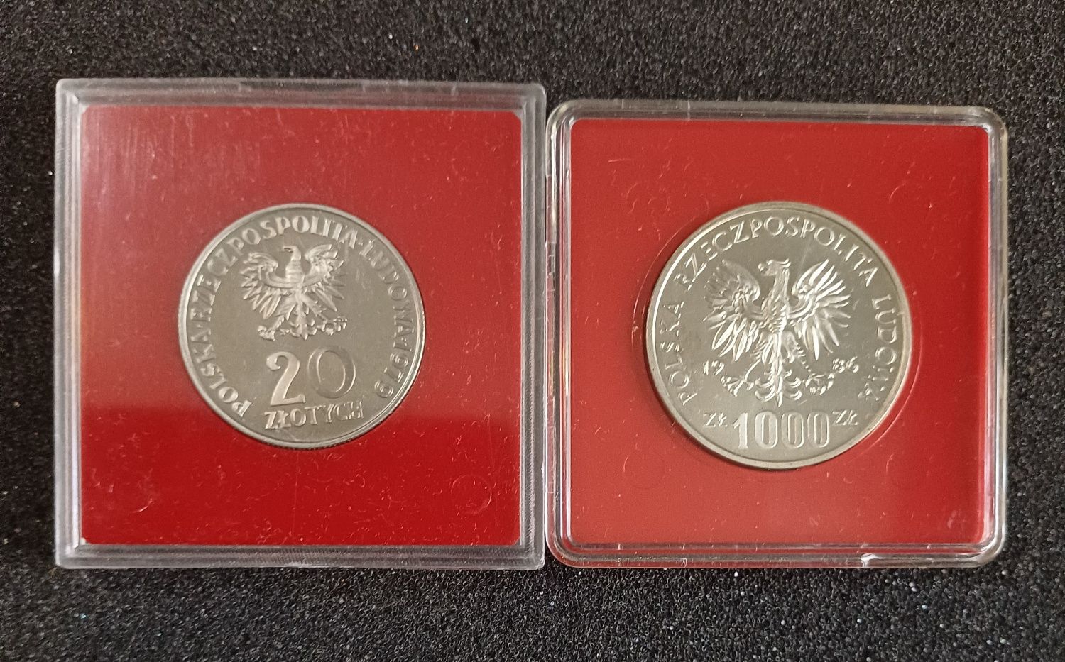 2×próba 20 zł Pomnik S.C.Z.Dziecka 1979r 1000zł Narodowy szkole 1986r