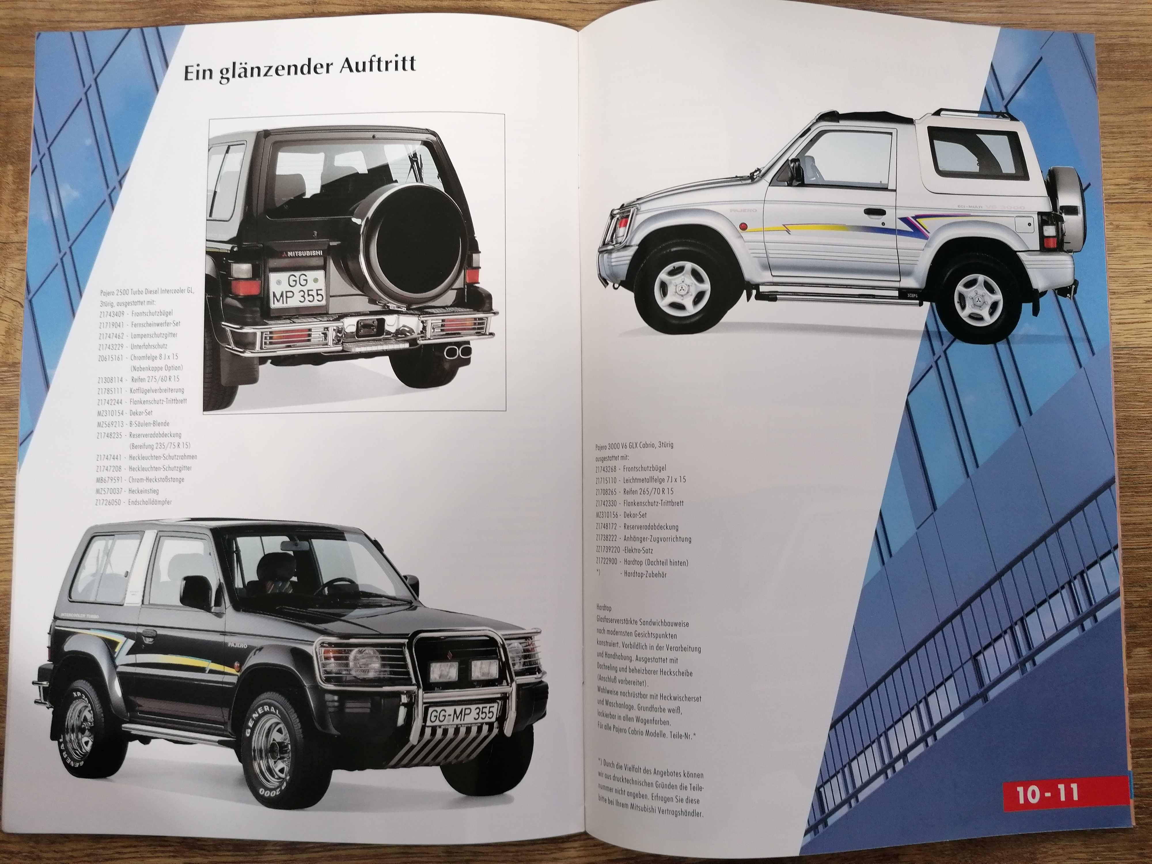 Prospekt Mitsubishi Pajero akcesoria.