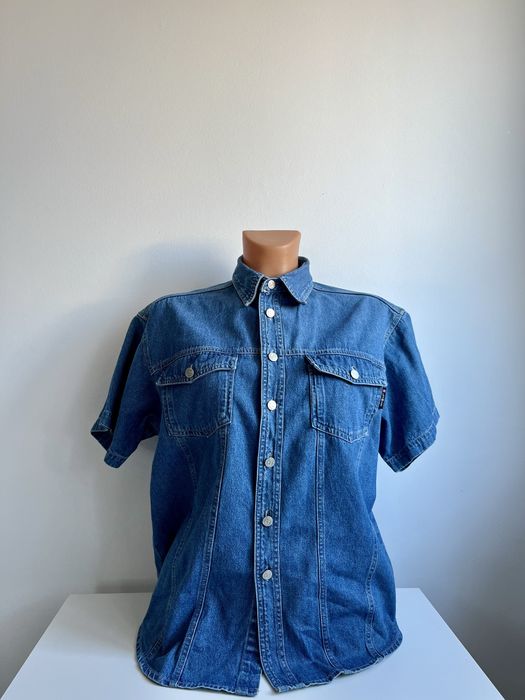 Klasyczna koszula jeansowa z krótkim rękawem x-limit oversize vintage