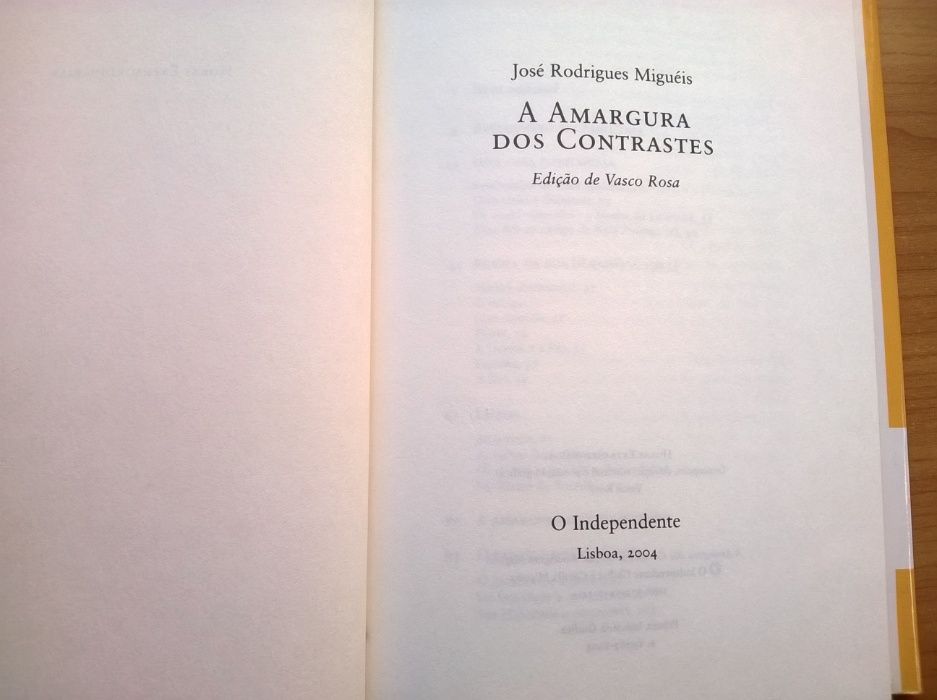 A Amargura dos Contrastes - José Rodrigues Miguéis (portes grátis)