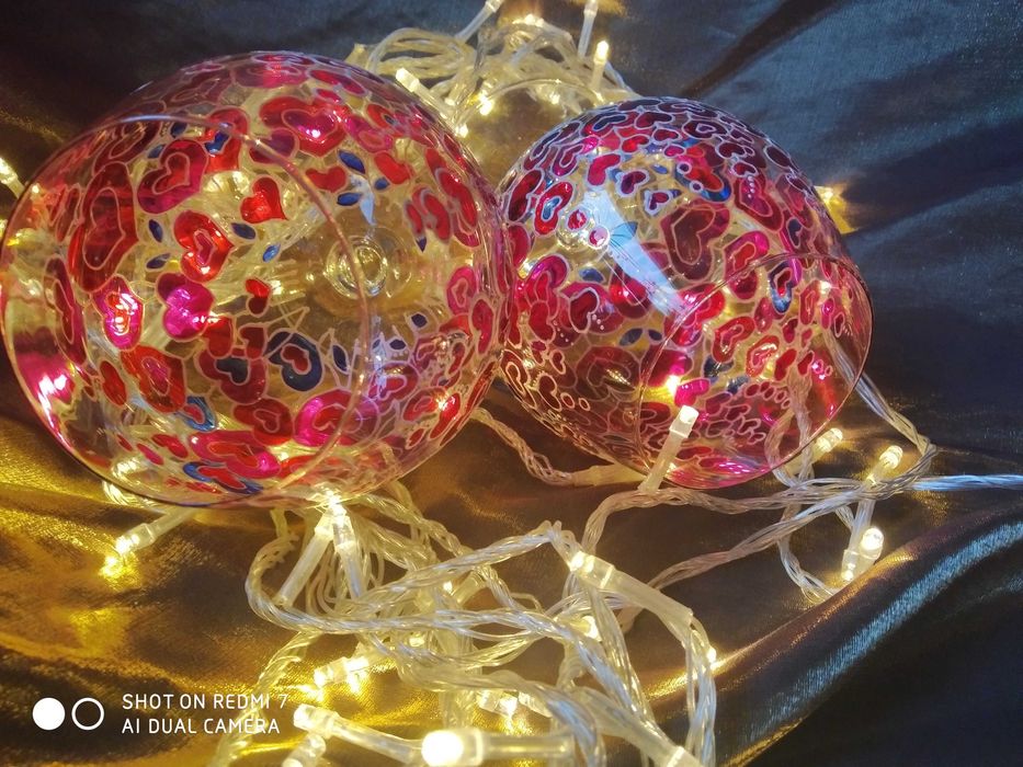 Фужери або бокали "сердечка". Авторський вітражний розпис. Handmade