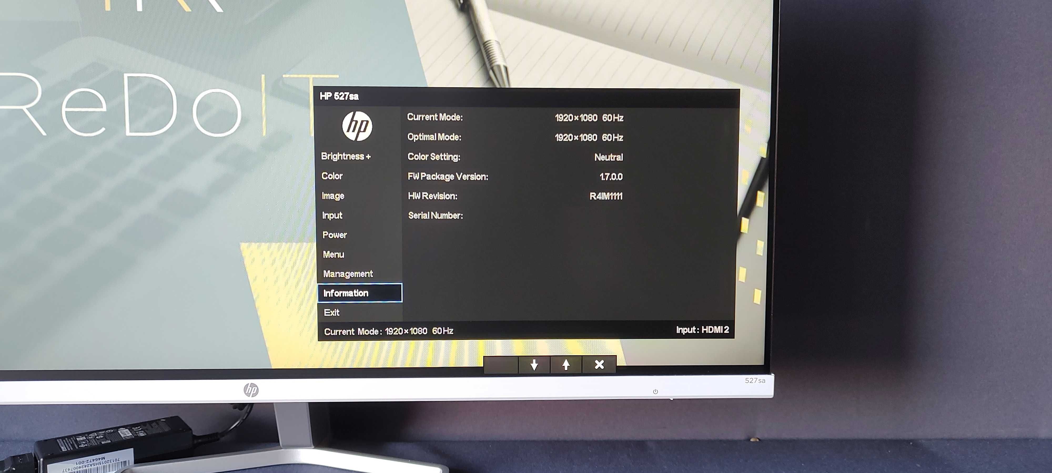 Monitor LED HP 527sa Głośniki