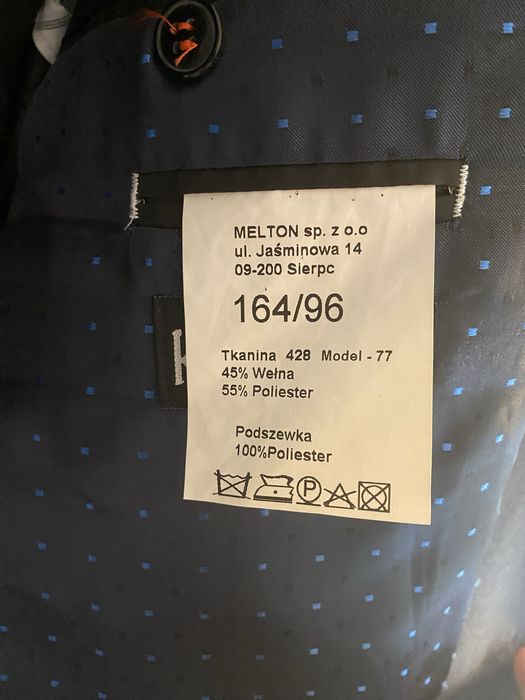 Marynarka szyta na miarę rozmiar 164/96 kolor granatowy