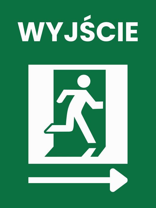 plakat metalowy informacyjny informacja wyjście 30x40