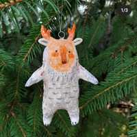 Christmas ornament handmade ватная ёлочная игрушка Tukoni forest