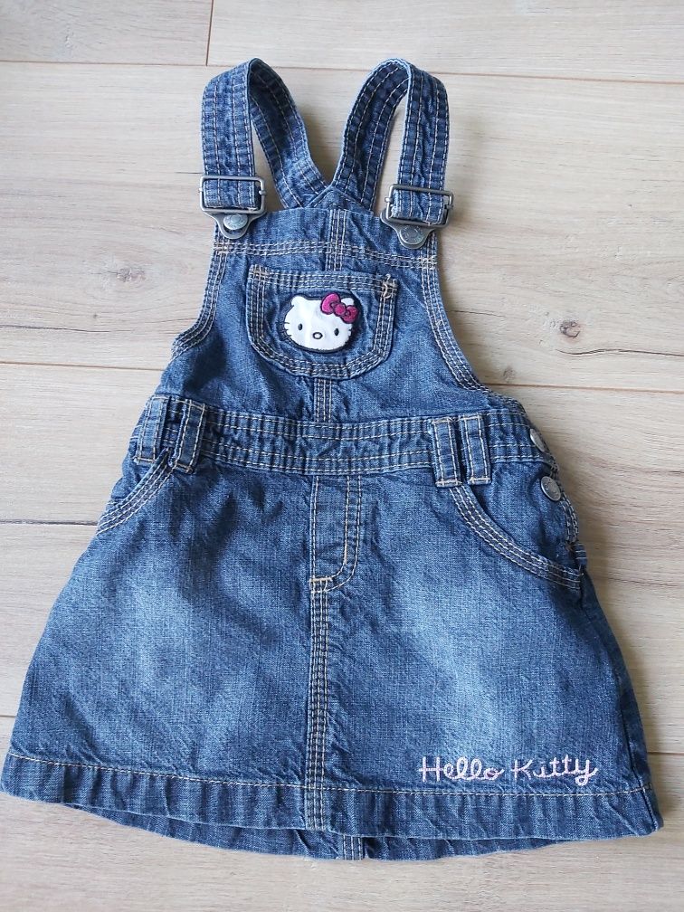 Jeansowa spódniczka ogrodniczka Hello Kitty H&M