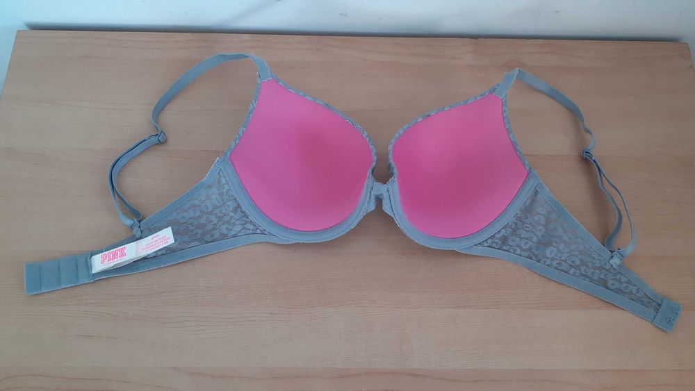 VS Victoria's Secret Pink Bra biustonosz 32C 70C push up koronka
