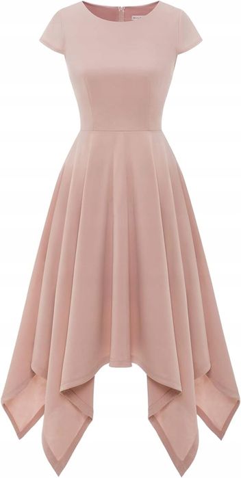 Sukienka koktajlowa damska różowa r.L