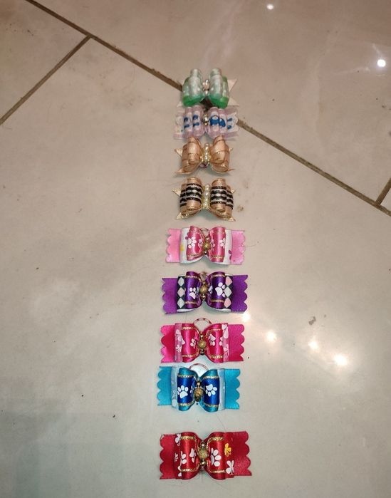 Zestaw 156 ręcznie robionych gumek dla psa (York) Angel Bows handmade