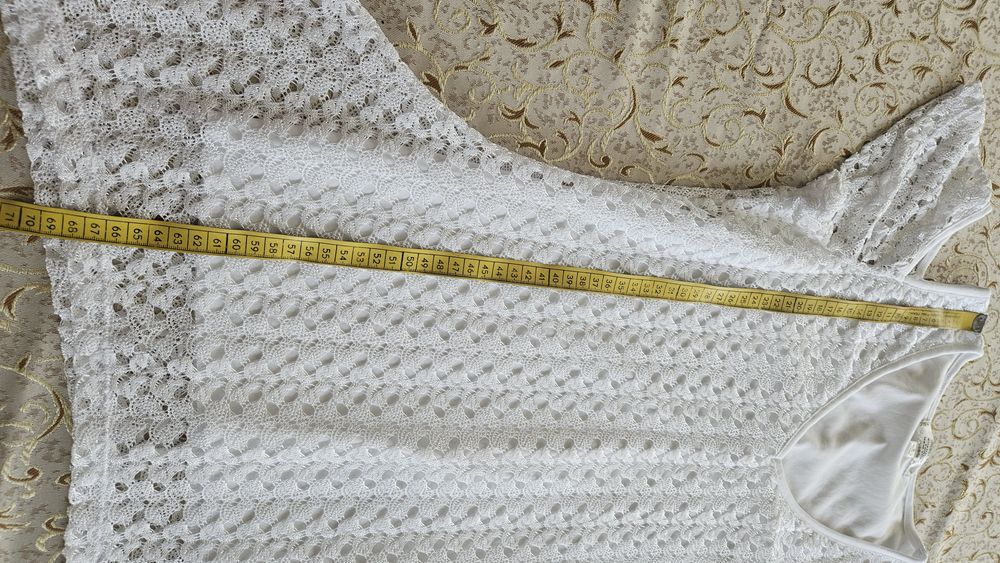 Biała koronkowa mini/ tunika r.S