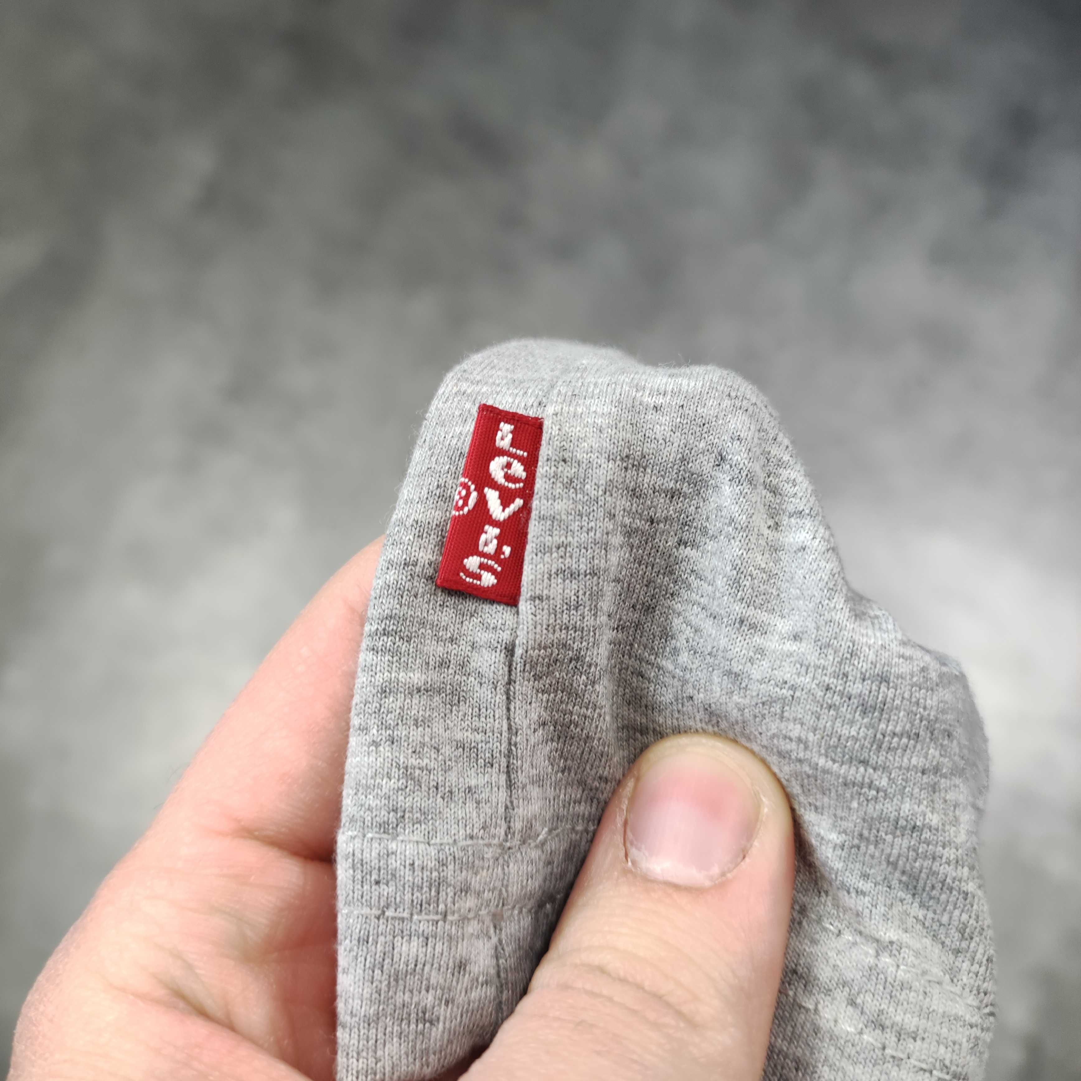 MĘSKA Koszulka Długi Rękaw Longsleeve Levis Szara Bawełna Klasyk Logo