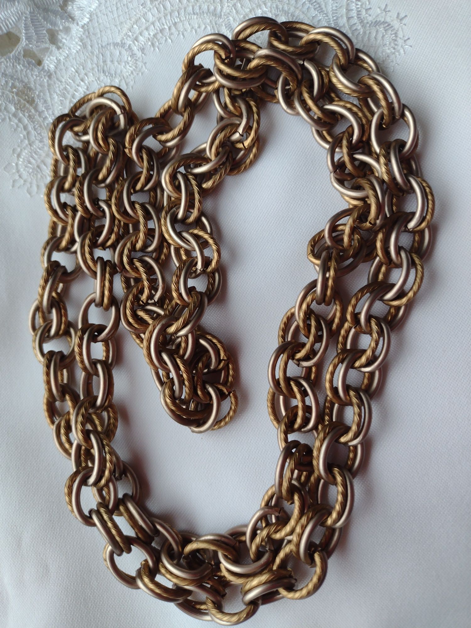 łańcuch naszyjnik 1m damski męski odcienie brązu starego złota