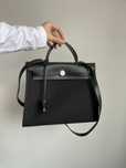 Сумка Hermes Herbag Zip 31 Bag Black/Silver чорна