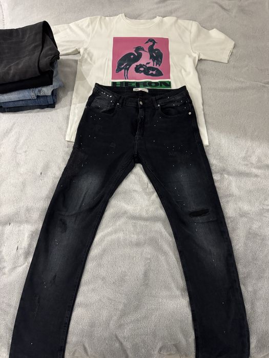 ‼️Темно синие джинсы Zara, чуть зауженные