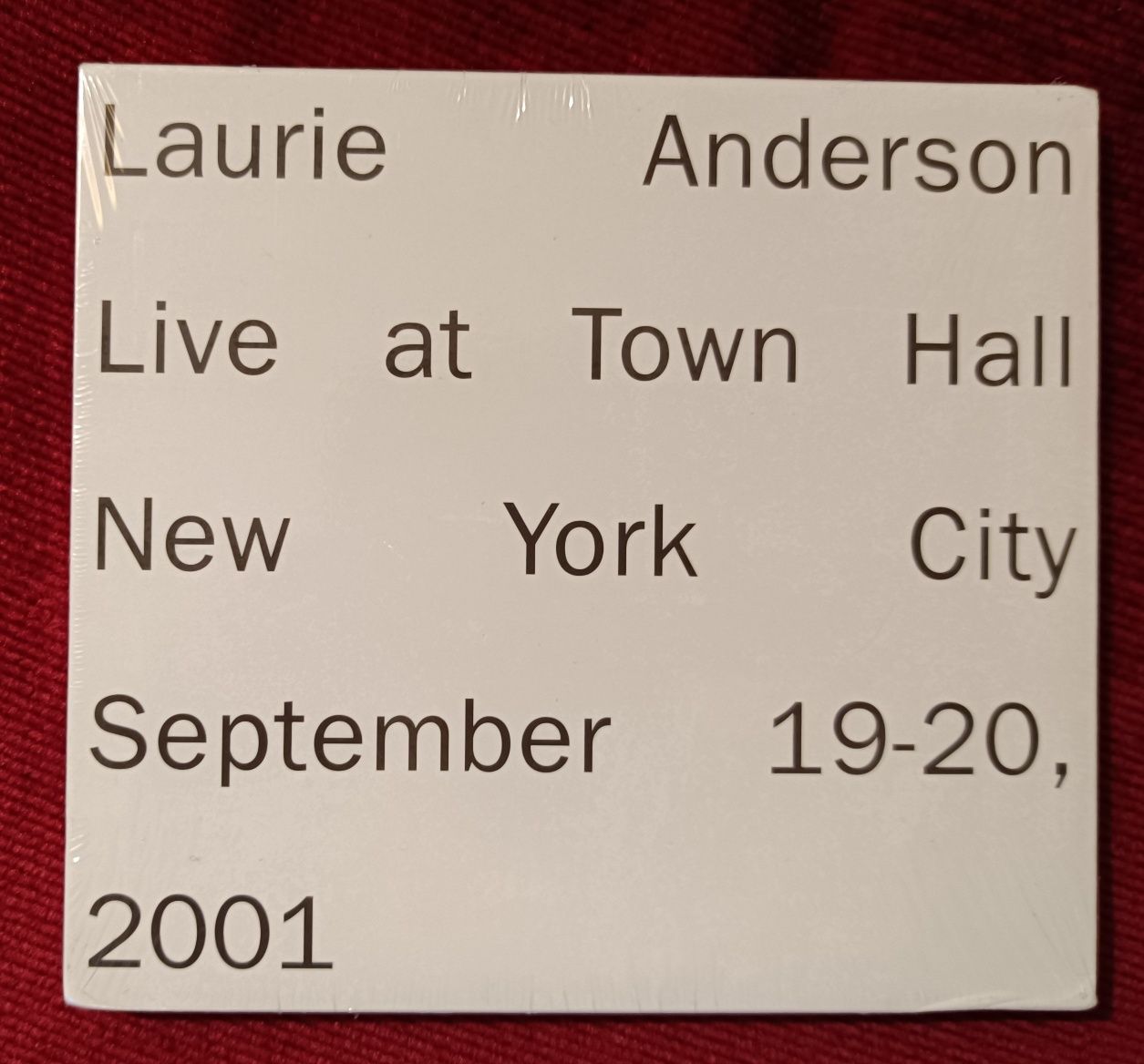 Laurie Anderson "Live at Town Hall NYC 2001" 2CDs
