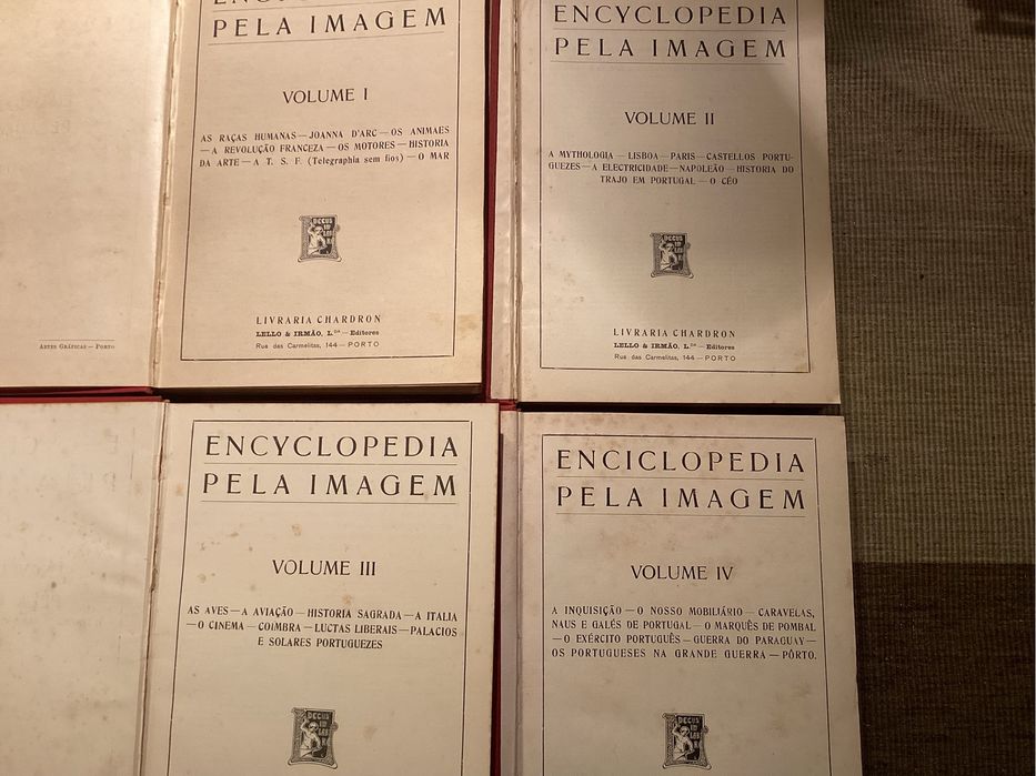 Livros Encyclopedia pela Imagem. 4 volumes. Completa. Lello e Irmão