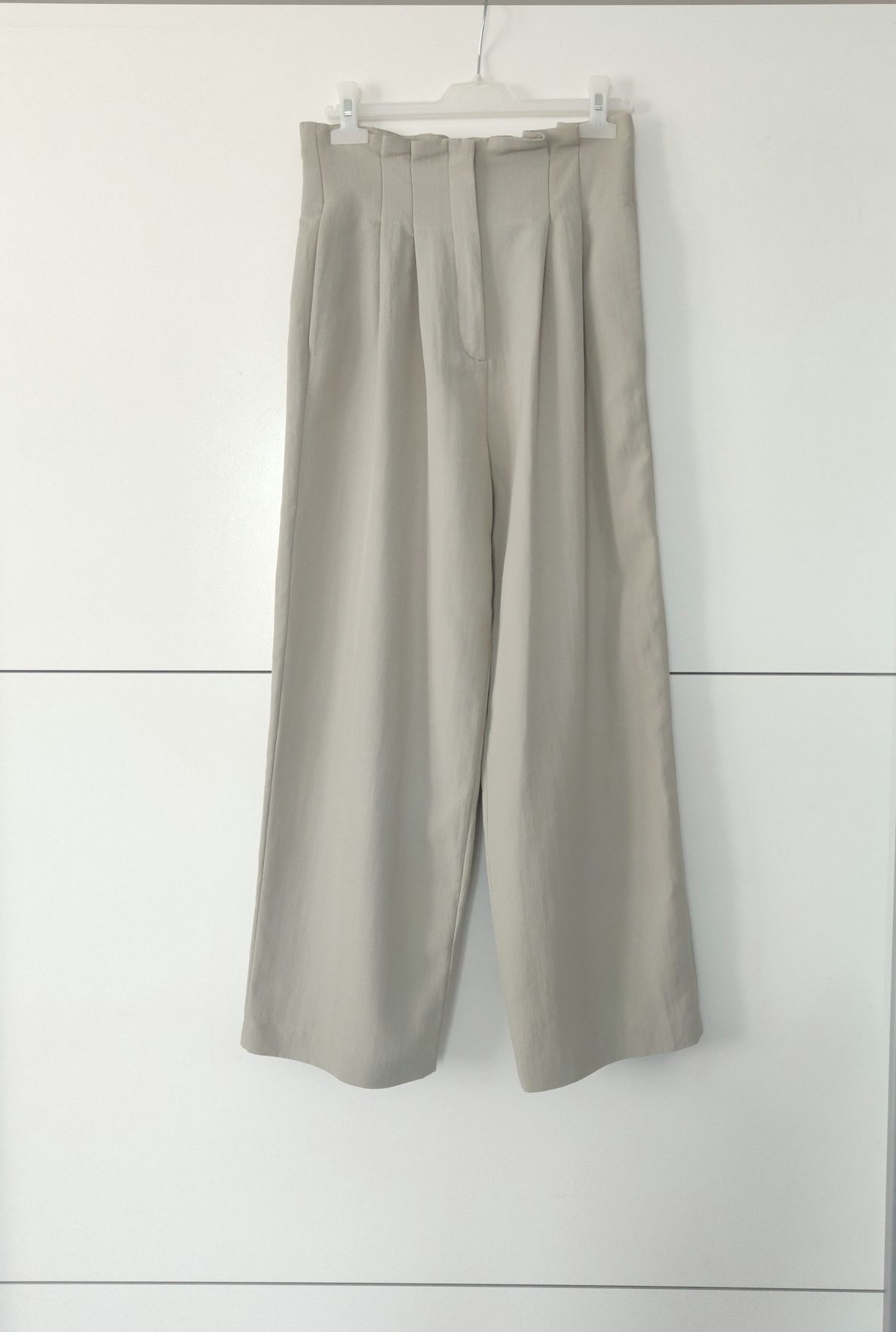 Garnitur damski Massimo dutti 38 M szary beżowy wiskozowy bawełniany