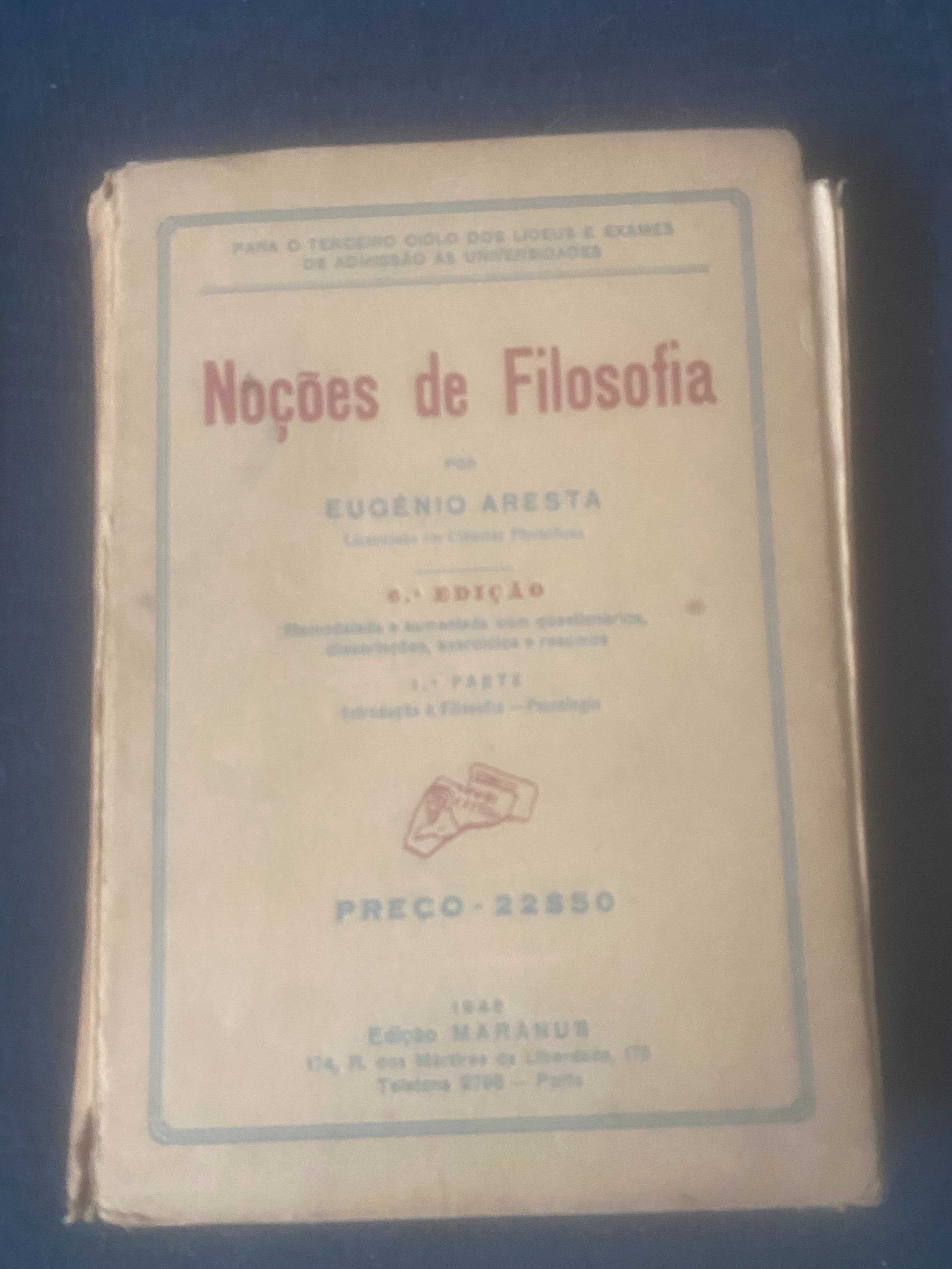 livro noções de filosofia por eugenio aresta