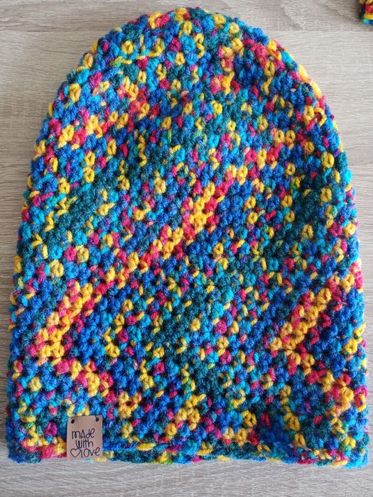 Komplet zestaw czapka smerfetka + komin handmade