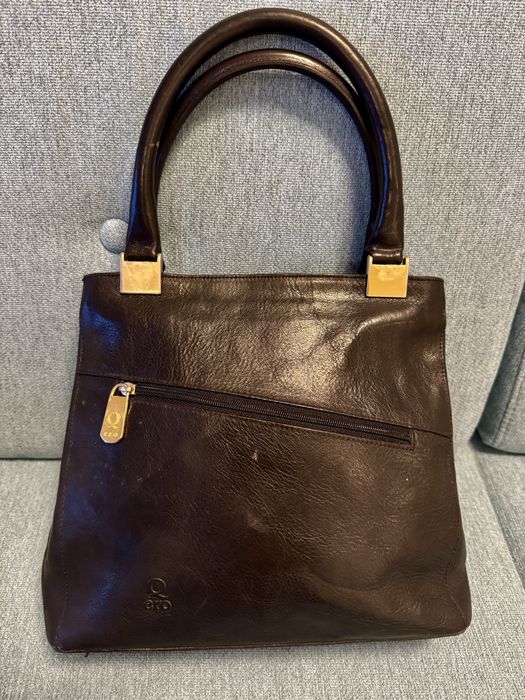 Torba skórzana VINTAGE  El Corte Ingles lata 80  city bag CZARNA
