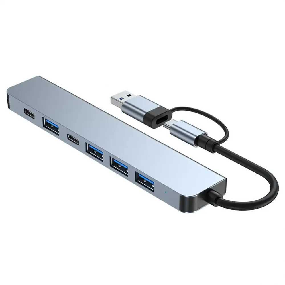 Hub Хаб 7в1 для Macbook Ноутбук HDMI USB TypeC Ethernet RJ45 Хаб. 27
