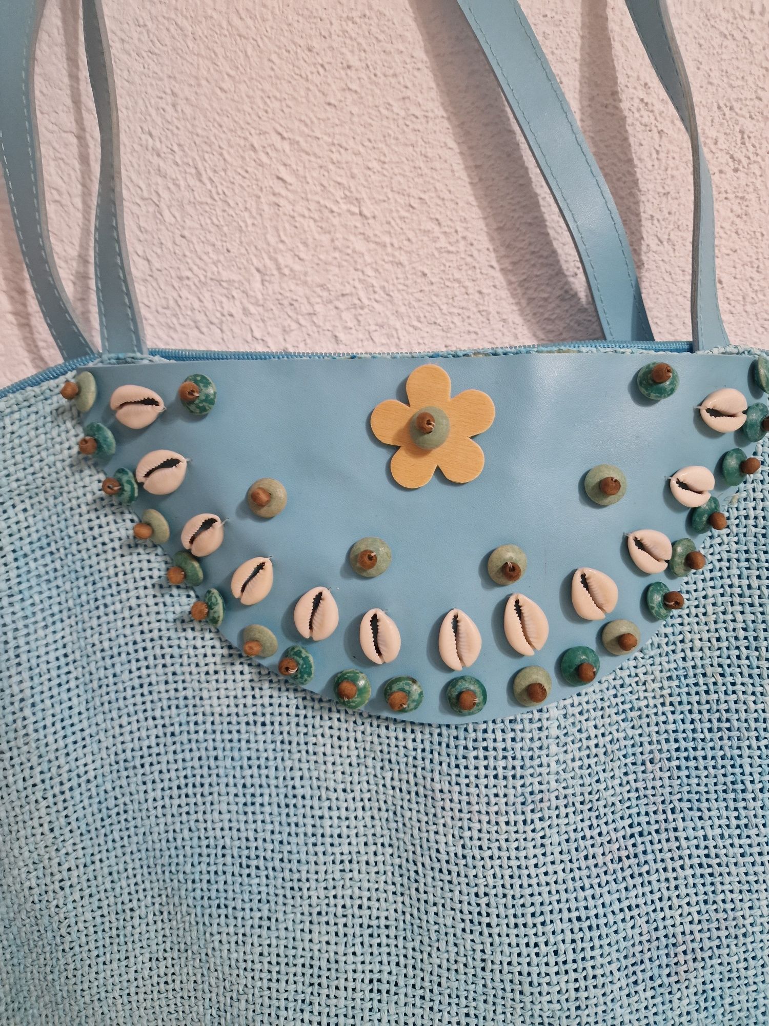 Błękitna torba na ramię niebieska shopperka y2k  torba plażowa