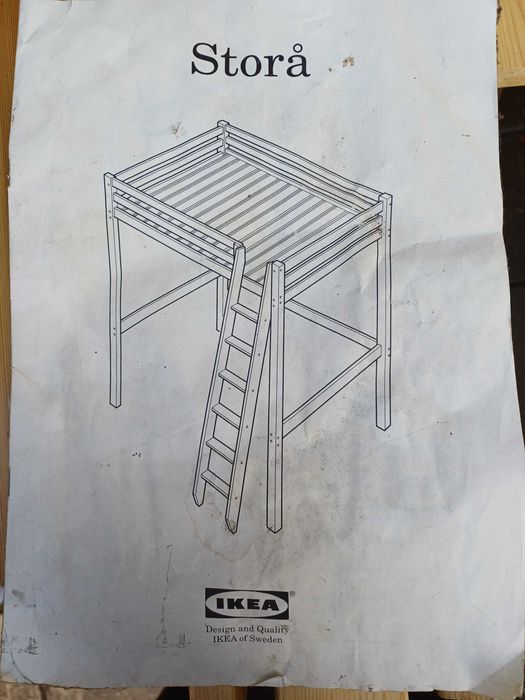 Łóżko piętrowe ikea stora