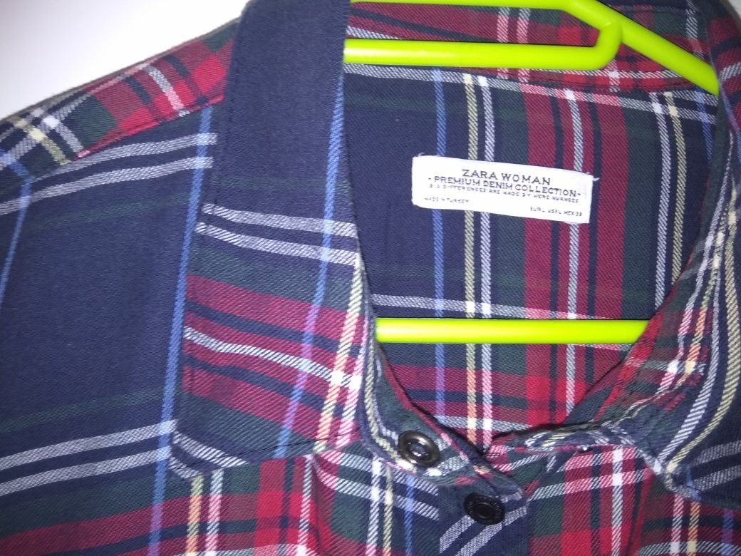 Camisa Zara woman xadrez vermelho manga comprida. Tam M