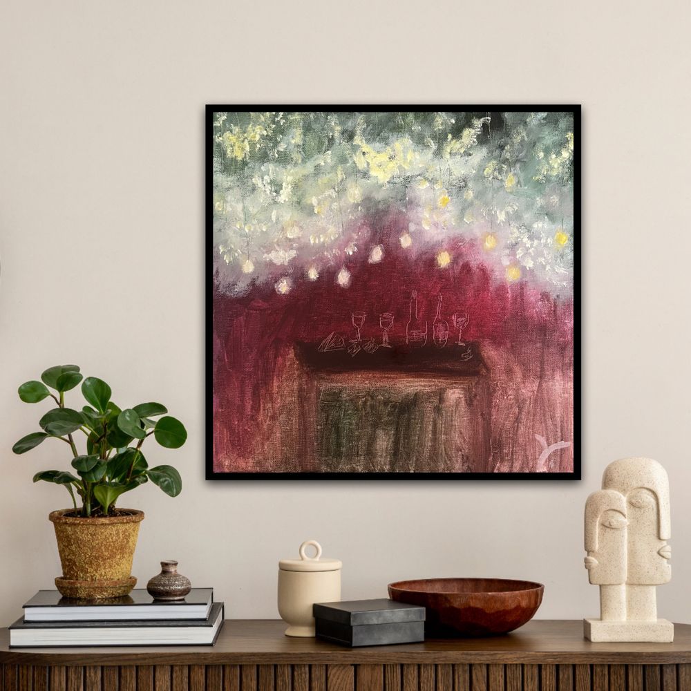 Картина на полотні «Дегустація вина під липами»