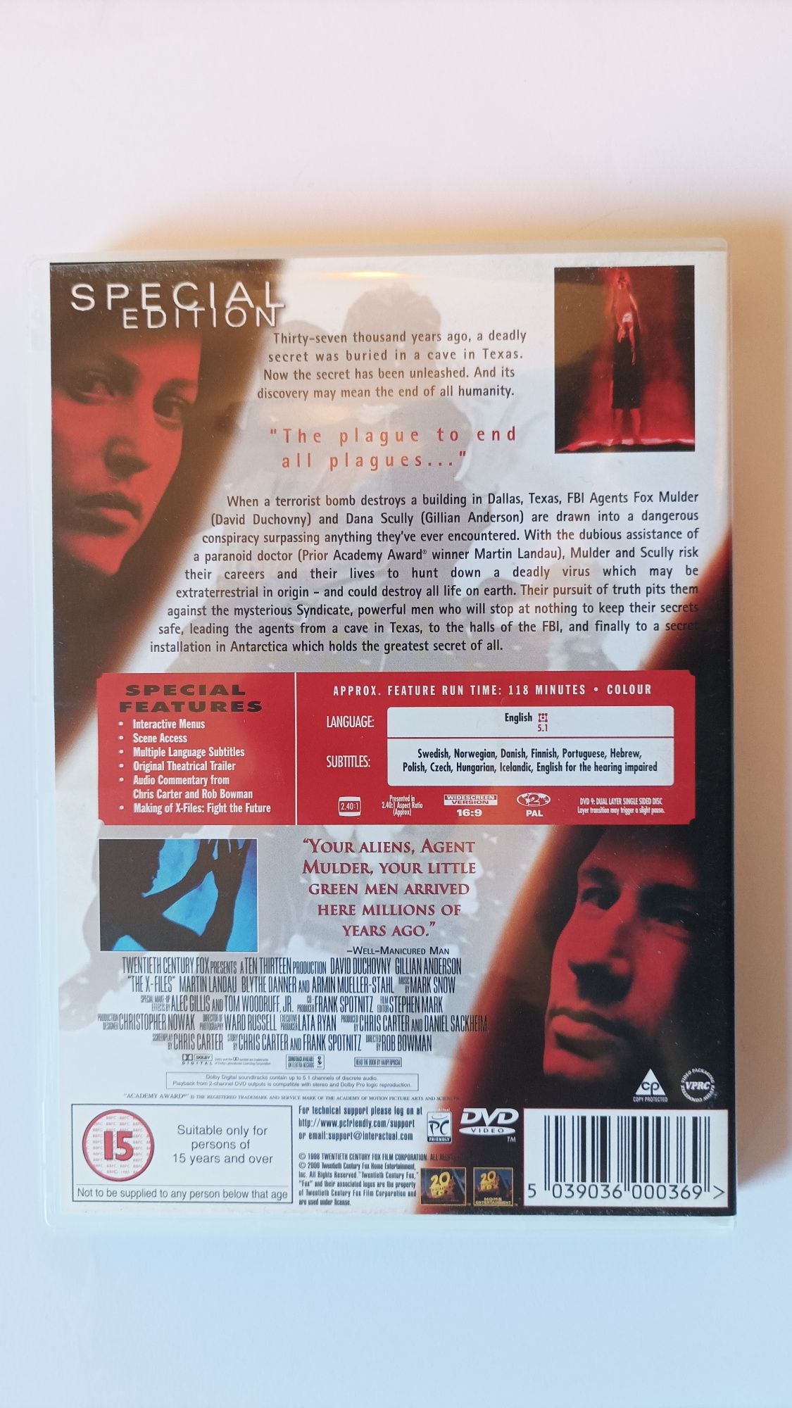 The X Files Z Archiwum X Fight The Future DVD