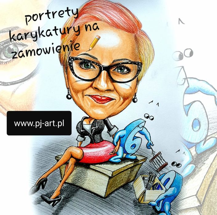Portret Karykatura na zamówienie ze zdjęcia urodziny ślub wesele