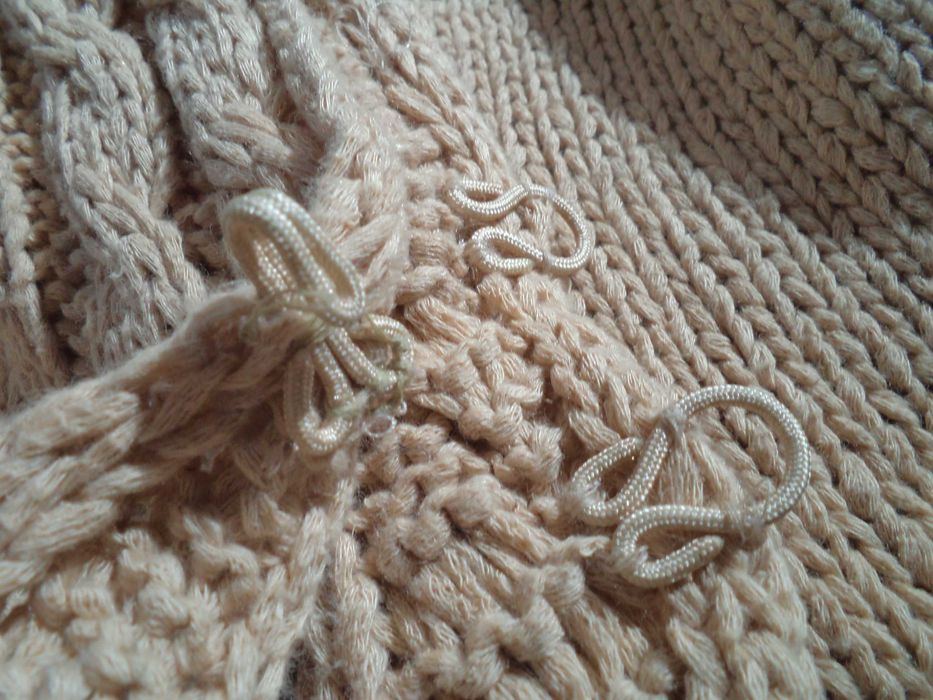 Wspaniały sweter kardigan Stefanel r.S bawełna i len