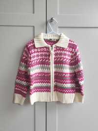 Zapinany sweter w stylu norweskim 104 110 vintage